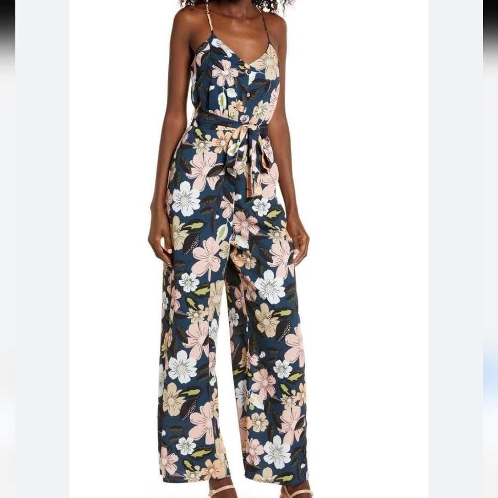 Chelsea28 Floral Bohemian Tank Jumpsuit